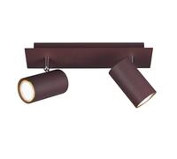 Trio Leuchten Plafonnier LED moderne avec 2 spots orientables en métal couleur rouille.