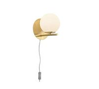 Trio Leuchten Pure 202000108 Applique murale en métal laiton mat et verre blanc