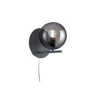 Trio Leuchten Pure 202000142 Applique murale en métal anthracite, verre fumé, 1 ampoule E14