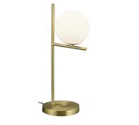 Trio Leuchten Pure 502000108 Lampe de table en métal laiton mat et verre blanc non inclus 1 ampoule E14