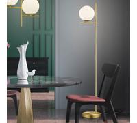 Trio-Leuchten Lampadaire Pure 402000108 métal laiton mat, verre blanc non inclus, 1 ampoule E14
