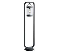 Trio Leuchten Sambesi 404160142 Lampadaire d'extérieur, en fonte d'aluminium, couleur : noir mat et acrylique transparent, avec culot :1 x E27