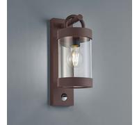 TRIO, Applique, Sambesi 1xE27, max.28,0 W Plastique, Transparent claire, Corps: Fonte daluminium, Rouille L:12,5cm, H:33,0cm, P:18,0cm Détecteur de mouvement,Montage au mur,IP44