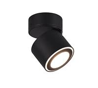 Trio Leuchten SLV Taurus 652910132 Plafonnier à encastrer en métal noir mat avec LED 3,5 W + 1,5 W