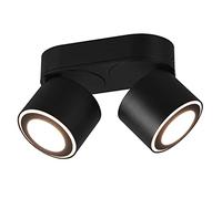 Trio Leuchten SLV Taurus 652910232 Plafonnier à encastrer en métal noir mat 2 x 3,5 W + 2 x LED 1,5 W
