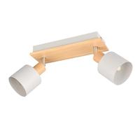 Trio Leuchten spot mural SHANTI 862700276, Métal Gris Chaud, Bois Naturel, excl. 1x E14