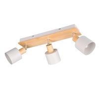 Trio Leuchten spot mural SHANTI 862700376, Métal Gris chaud, Bois naturel, excl. 1x E14