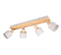 Trio Leuchten spot mural SHANTI 862700476, Métal Gris Chaud, Bois Naturel, excl. 1x E14