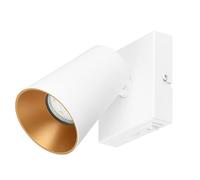 Trio Leuchten Spot mural SHARP 817170131, Blanc métal mat, Couvercle doré/blanc, sauf 1x GU10
