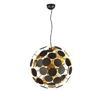 Trio Leuchten Suspension Discalgo 309900632 en métal/plastique noir mat/doré, 6 ampoules E14, 54 x 54 x 150 cm