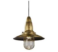 Trio Leuchten Suspension Fisherman en laiton antique et verre transparent 304500104