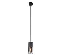 Trio Leuchten Suspension Robin 310600132 - Métal noir mat et verre fumé - 1 ampoule E27 non incluse ( Diametre - 10cm)