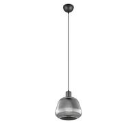 Trio Leuchten Suspension TARIFA 362800132, métal noir mat, verre chrome vaporisé, excl. 1x E27
