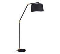 Trio Leuchten TRACY 462100132 Lampadaire en métal noir mat, abat-jour en tissu noir, sans 1 ampoule E27
