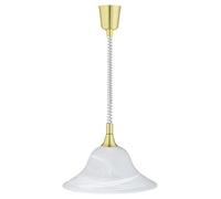 Trio Leuchten Train Lampe suspension Laiton mat/Verre d'albâtre blanc 301700108