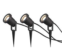 Trio Leuchten Ubangi 800260342 Lot de 3 spots d'extérieur en aluminium moulé sous pression noir mat, sans 1 ampoule GU10, anthracite