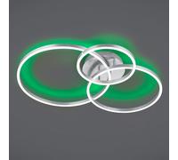 Trio-Leuchten Plafonnier Winona 670810607 LED incl. 28W+10W 2700–6500K Nickel mat 78×60×11,5 cm