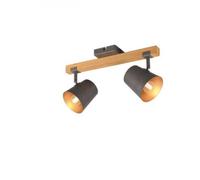 TRIO LIGHTING BELL BAR 2 AMPOULES RÉGLABLES EXCLUS BOIS ET NICKEL ANTIQUE 80190