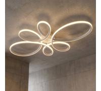 Trio Lighting Plafonnier LED Fly, dimmable, blanc, Salon / Salle à manger, Métal, Moderne, Plafonnier LED
