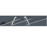 Trio Lighting Plafonnier LED Indira, dimmable, noir, Salon / Salle à manger, Métal, Moderne, Plafonnier LED