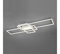 Trio Lighting Plafonnier LED Irvine, dimmable, blanc, Salon / Salle à manger, Métal, Moderne, Plafonnier LED