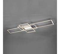 Trio Lighting Plafonnier LED Irvine, dimmable, gris, Salon / Salle à manger, Métal, Moderne, Plafonnier LED