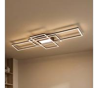 Trio Lighting Plafonnier LED Irvine, dimmable, noir, Salon / Salle à manger, Métal, Moderne, Plafonnier LED