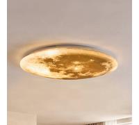 Trio Lighting Plafonnier LED Lunar, dimmable, blanc, Salon / Salle à manger, Matière Plastique, Moderne, Plafonnier LED