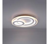 Trio Lighting Plafonnier LED Mita, dimmable, blanc, Salon / Salle à manger, Métal, Moderne, Plafonnier LED