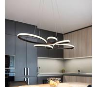 Trio Lighting Suspension LED Fly, dimmable, noir, Salon / Salle à manger, Métal, Moderne