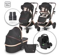 Trio Lorelli Glory Noir + Siège Auto i-Size Charge Maximale 22 Kg