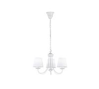 TRIO, Lustre, Cortez 3xE14, max.28,0 W Tissu, blanc mat, Corps: metal, blanc mat Ø:47,0cm, H:150,0cm IP20