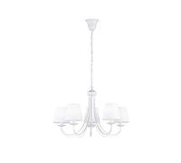 Beau Lustre Cortez, À Cinq Lampes blanc mat