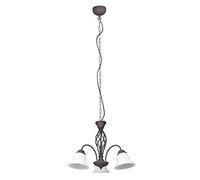 Trio, Lustre, Rustica 3xE14, max.40,0 W Verre, Blanc, Corps: Métal, Rouille Ø:55,0cm, H:150,0cm IP20,Sans illuminant,Source lumineuse remplaçable p