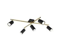 Trio Marley Barre De Spot De Plafond Moderne À 5 Lumières, Noir, Doré