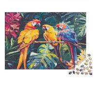 Trio perroquets Puzzle 1000 Pièces Adulte avec Couleurs Éclatantes, Jeu De Puzzle Classique Oiseaux colorésdéfi Entre Amis pour Un Tableau À Encadrer, Superbe Idée Cadeau 38x26cm/1000