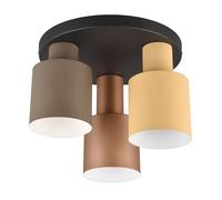 Trio Plafonnier Agudo - Beige - Marron - Taupe - Ø 24 cm - 3 lumières - Métal