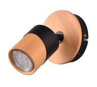 Trio Plafonnier ARUNI 801170132, Métal Noir mat, Bois naturel, excl. 1x GU10