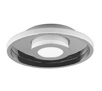 Trio, Plafonnier, Ascari incl. 1 x LED,SMD,28,0 Watt,3000K,3200 Lm. Plastique, Blanc, Corps: Métal, Chrome Ø:30,0cm, H:6,8cm,IP44,