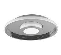 Trio, Plafonnier, Ascari incl. 1 x LED,SMD,35,0 Watt,3000K,4100 Lm. Plastique, Blanc, Corps: Métal, Chrome Ø:40,0cm, H:6,8cm IP20,IP44