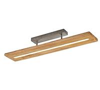 Plafonnier LED, bois, variateur interrupteur, L 100 cm, BRAD