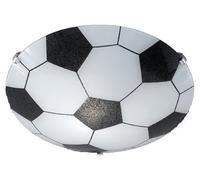 TRIO, Plafonnier, Chico 1xE27, max.60,0 W Verre décoré, Corps: metal Mixte Adulte, Gris (Aluminium) Ø:30,0cm, H:9,0cm IP20