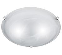TRIO Plafonnier en verre diamètre 30 cm 1 x 60 W E27 Blanc albâtre 6105011-01, weiß, Durchmesser 40cm