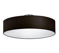 TRIO, Plafonnier, Hotel 3xE27, max.60,0 W Tissu, Noir, Corps: metal, Nickel mat Ø:50,0cm, H:20,5cm IP20