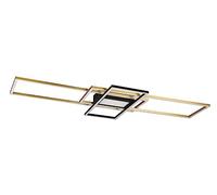 Trio, Plafonnier, Irvine incl. 1 x LED,SMD,60,0 Watt,3000-6500K,7100 Lm. Corps: Métal, Laiton mat L:105,0cm, L:42,0cm, H:6,5cm