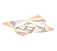Trio Plafonnier LED Akita 647110131, Métal Blanc Mat, Acrylique, avec LED 56 Watt, Télécommande, Dimmable, Changement de couleur