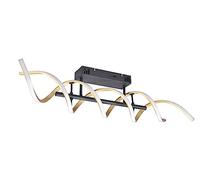 Trio, Plafonnier, Sequence incl. 1 x LED,SMD,41,0 Watt,2300+3000+4000K,5000 Lm. Plastique, Blanc, Corps: Aluminium, Laiton mat L:90,0cm, L:14,0cm, H:20,5cm Réglable avec interrupteur,IP20,DIP-Switch