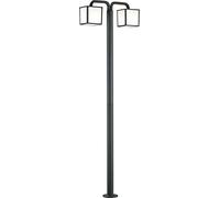 TRIO, Potelets, Cubango incl. 2 x LED,E27,6,0 Watt,3000K,470 Lm. Plastique, Blanc, Corps: Fonte daluminium, Anthracite L:61,5cm, L:18,0cm, H:200,0cm IP54