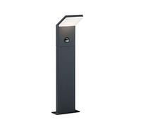 TRIO, Potelets, Pearl incl. 1 x LED,SMD,9,0 Watt,3000K,900 Lm. Plastique, Blanc, Corps: Fonte daluminium, Anthracite L:14,0cm, H:50,0cm, P:12,0cm IP54,Détecteur de mouvement
