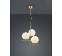 TRIO Pure - Lustre suspension 3 lampes en laiton et métal (gris) - design contemporain